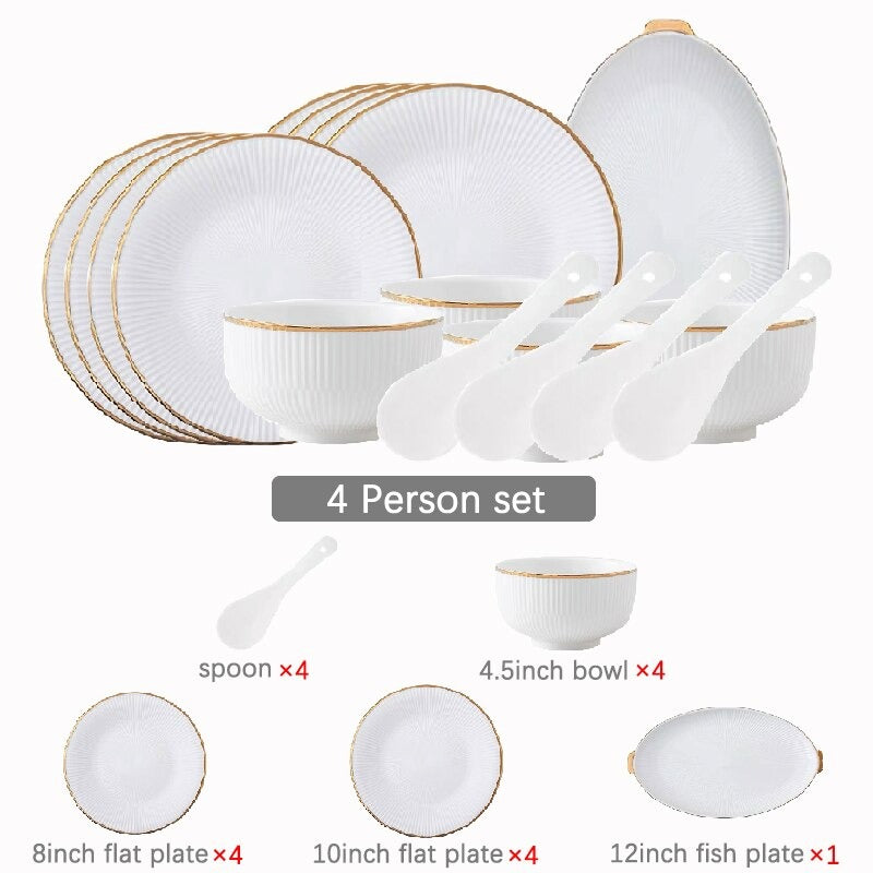 Ocula White Luxury Dinnerware Set Plate - Venetto Design 4 Person Set Venettodesign.com