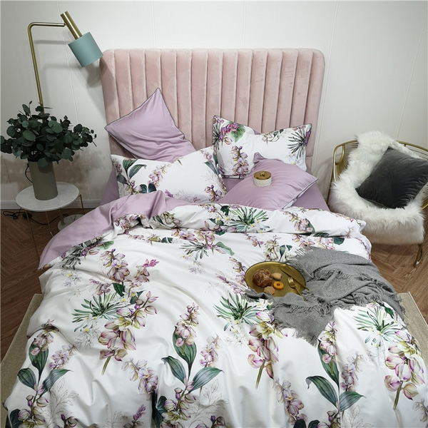 Faustina Botanical Ultra Soft Egyptian Cotton Duvet Cover Set Duvet Cover Set - Venetto Design Venettodesign.com