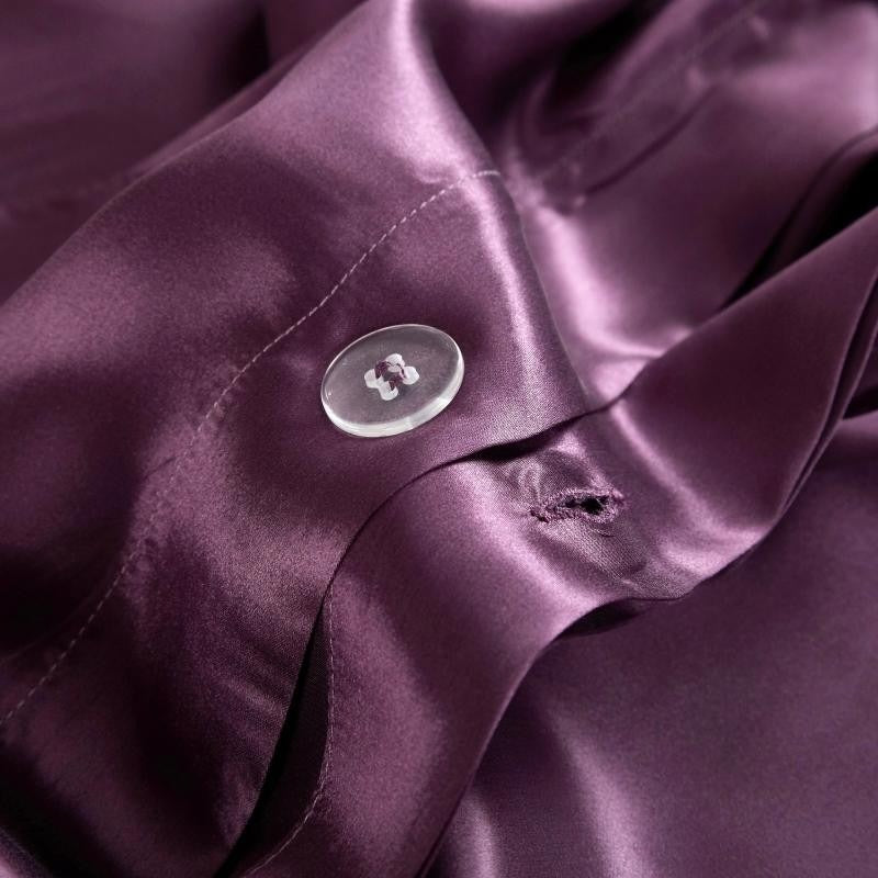 Eloise Japanese Violet Luxury Pure Mulberry Silk Bedding Set Duvet Cover Set - Venetto Design Venettodesign.com