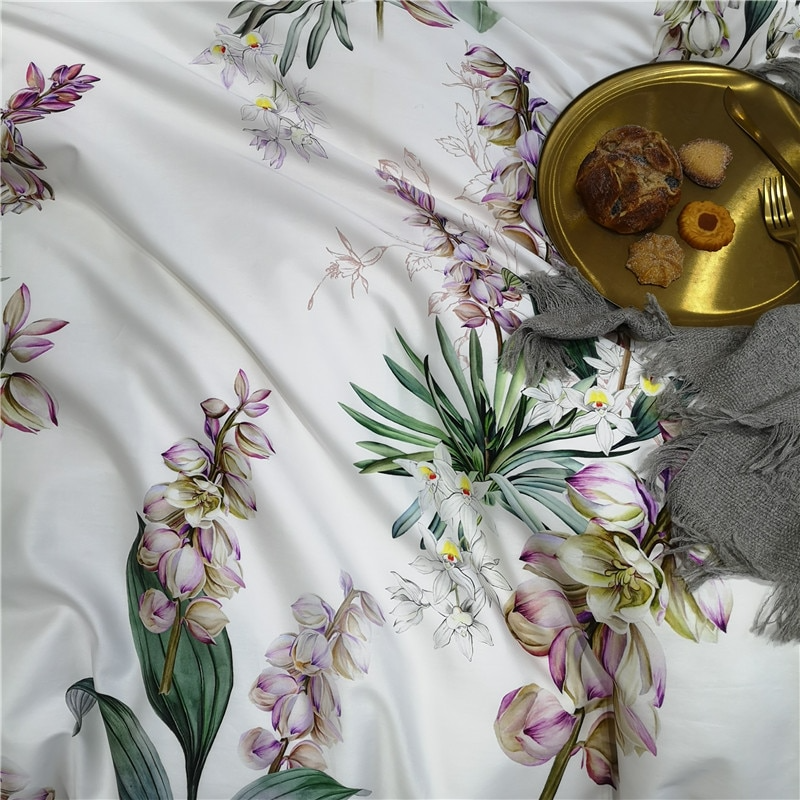Faustina Botanical Ultra Soft Egyptian Cotton Duvet Cover Set Duvet Cover Set - Venetto Design Venettodesign.com