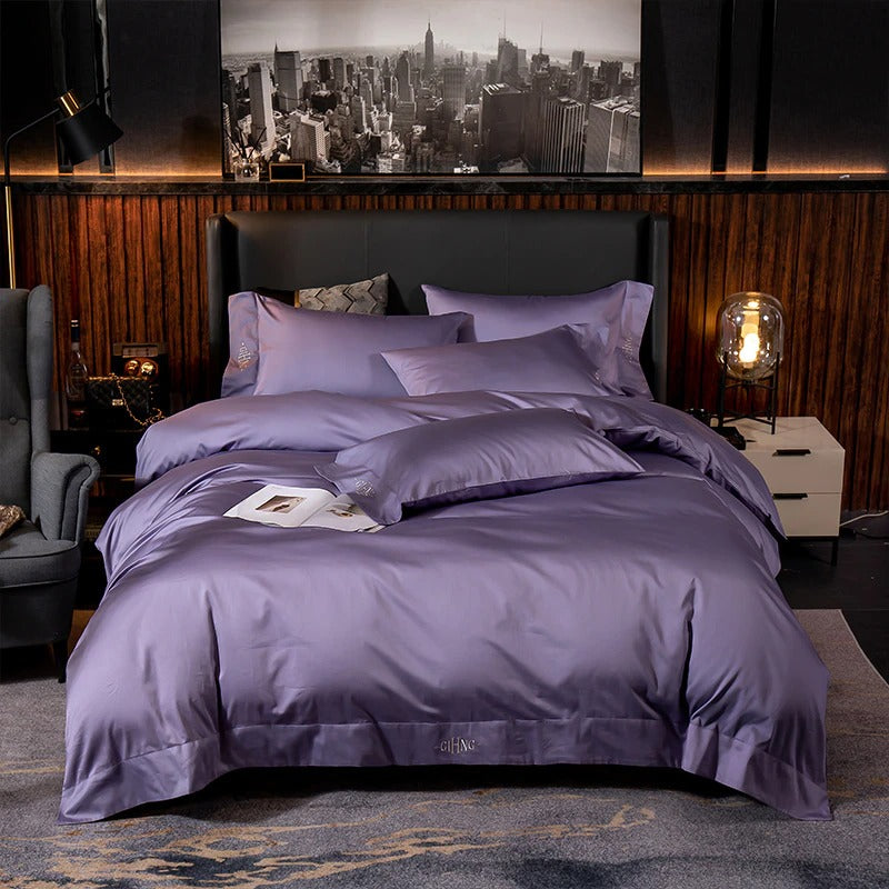 4-piece Bedding Set: Soft Silk Satin Duvet Cover 220 X 240 Cm