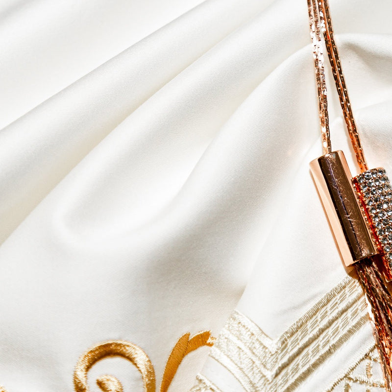 Cleopatra White Luxury Egyptian Cotton Duvet Cover Set Duvet Cover Set - Venetto Design Venettodesign.com
