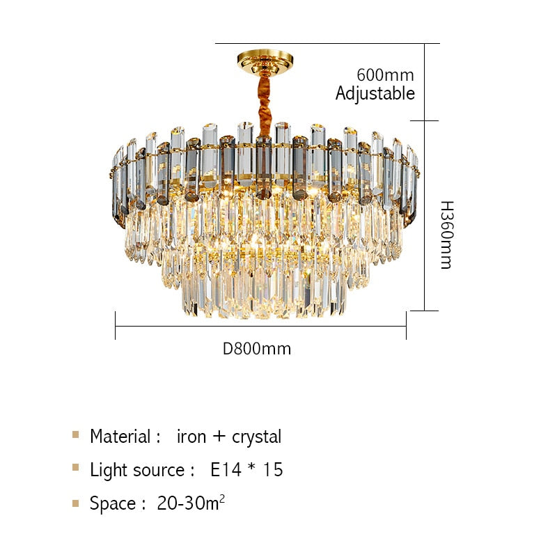 Luis Rounded Three-Tier Crystal Cut Edge Chandelier Chandelier - Venetto Design Dia80cm H36cm / Warm light Venettodesign.com