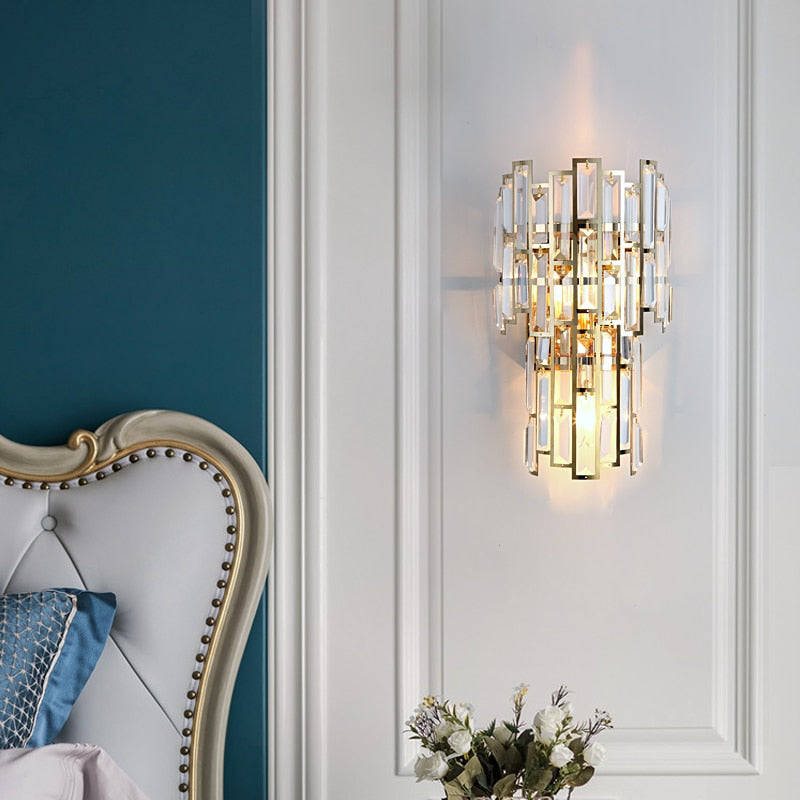Clare Art Deco Iron And Crystal Wall Lamp Wall Lamp - Venetto Design Venettodesign.com