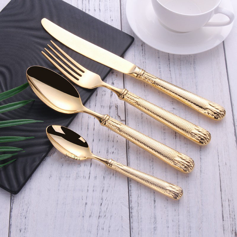 Elnoora Gold Luxury Cutlery set Cutlery - Venetto Design Gold / 24 Pieces Set Venettodesign.com