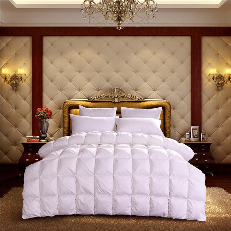 Shadiya Square Quilted Goose Down Cotton Filling Comforter Bedding - Venetto Design Venettodesign.com