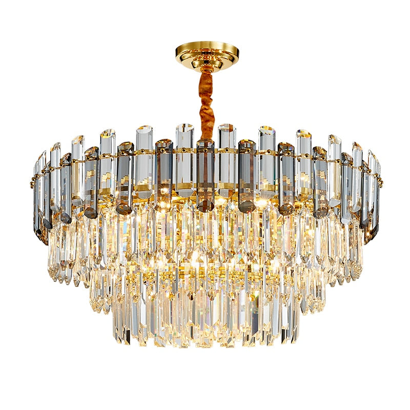 Luis Rounded Three-Tier Crystal Cut Edge Chandelier Chandelier - Venetto Design Venettodesign.com