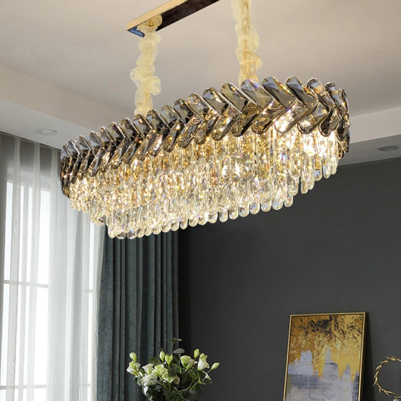 Ruby Three Tier Rounded Crystal Wrapped Chandelier Chandelier - Venetto Design Venettodesign.com