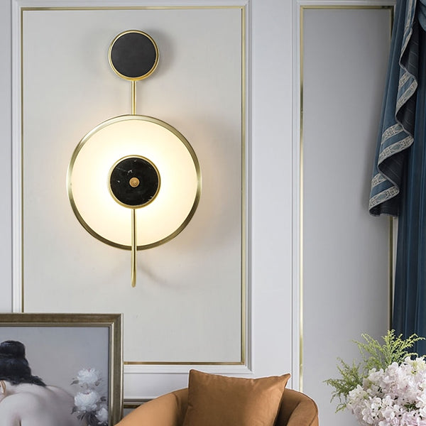 Violet Glass And Marble Double Ring Wall Lamp Wall Lamp - Venetto Design Venettodesign.com