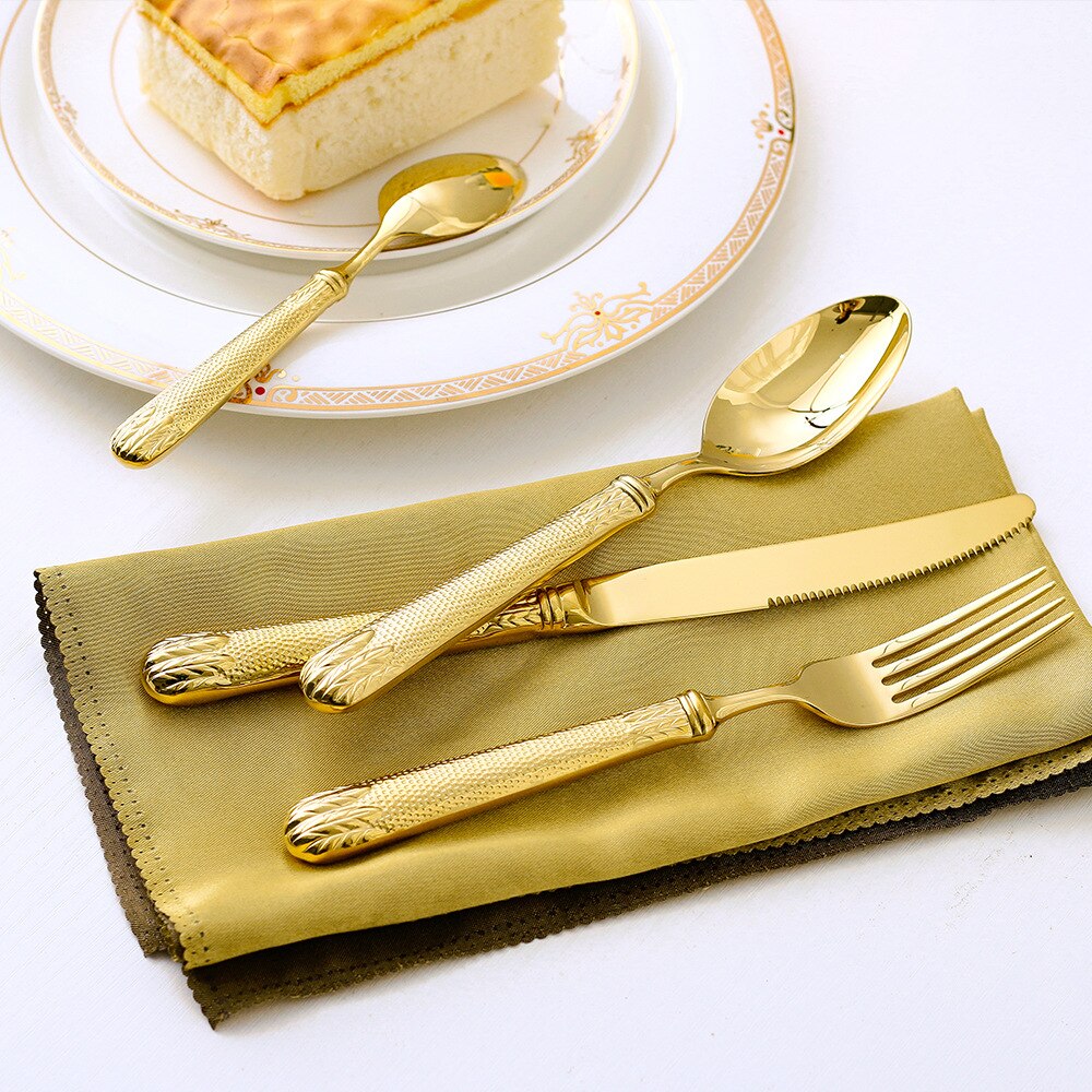 Elnoora Gold Luxury Cutlery set Cutlery - Venetto Design Venettodesign.com