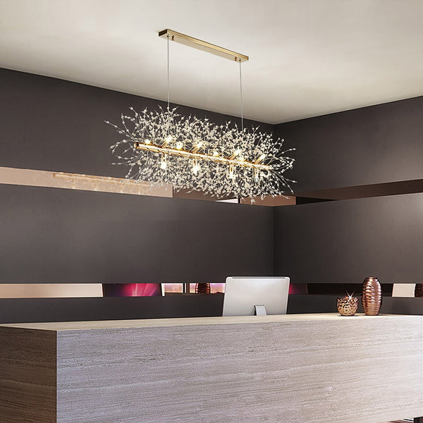 Alice Dandelion Double-Sided Rectangle Crystal Chandelier Chandelier - Venetto Design Venettodesign.com
