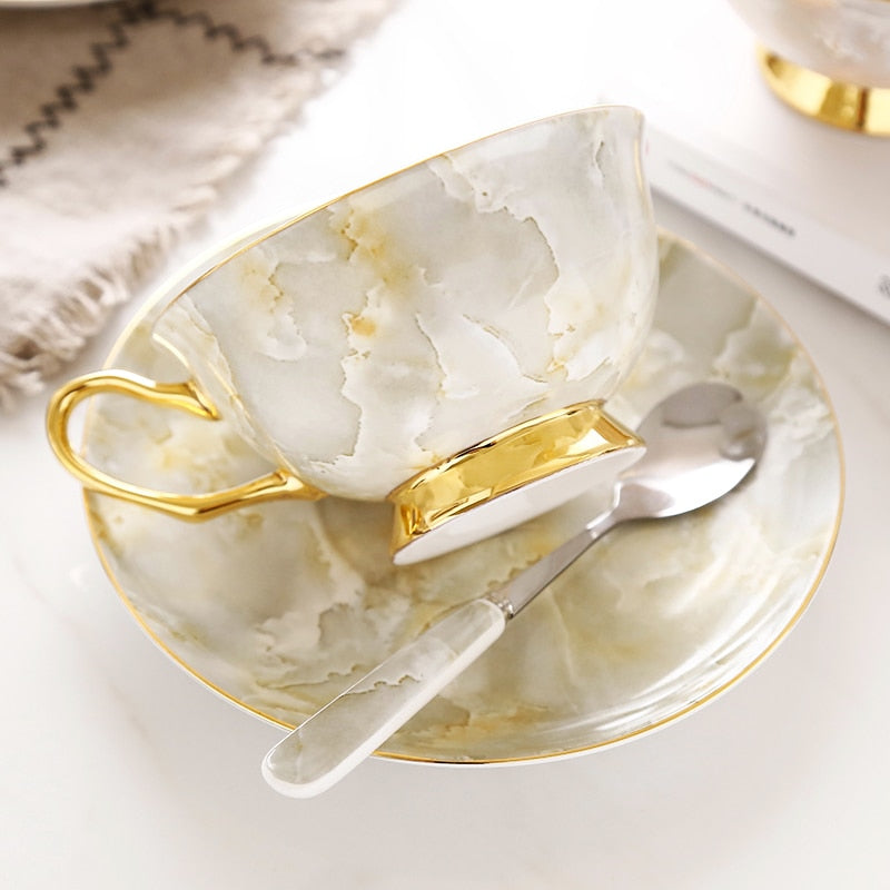 Romolo Marbling Porcelain Bone China Tea/Coffee Set - Venetto Design Venettodesign.com
