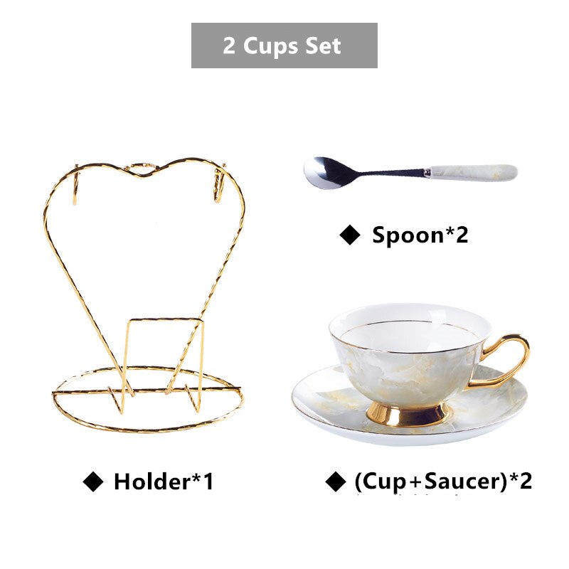 Romolo Marbling Porcelain Bone China Tea/Coffee Set - Venetto Design Venettodesign.com