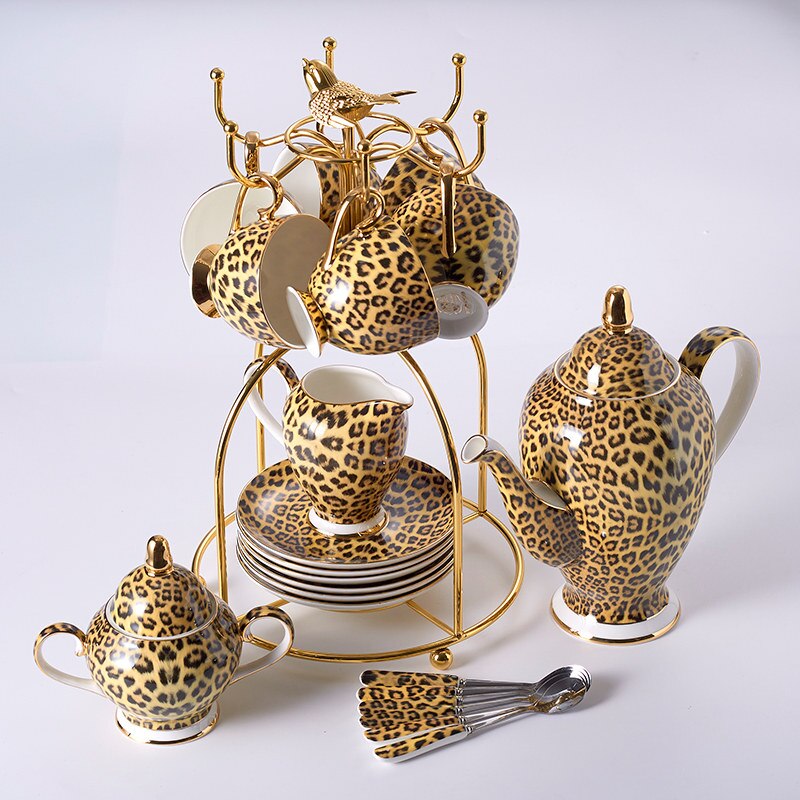 Luxury Leopard Mug Set - Venetto Design 16 PCS Set Venettodesign.com