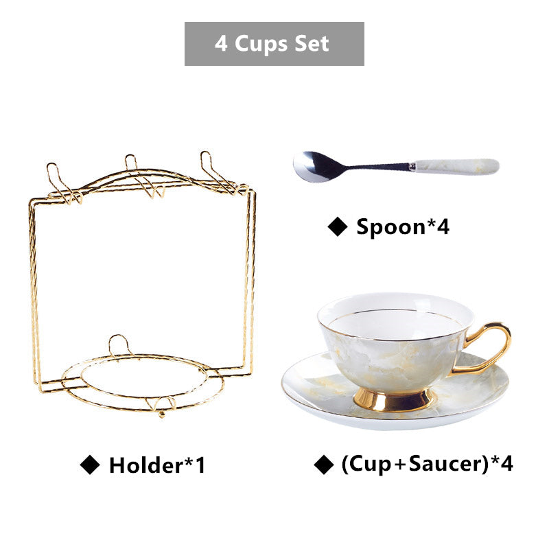 Romolo Marbling Porcelain Bone China Tea/Coffee Set - Venetto Design Venettodesign.com