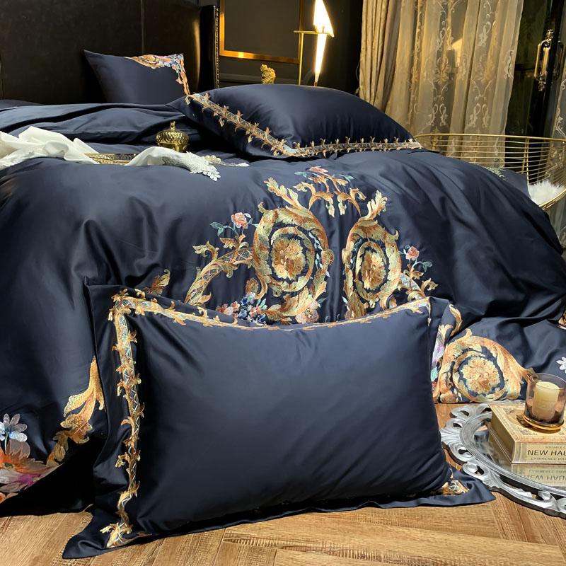 Leroux Egyptian Cotton Premium Embroidery Duvet Cover Set Duvet Cover Set - Venetto Design Venettodesign.com