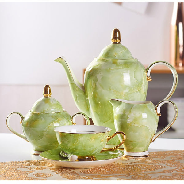 Romolo Marbling Porcelain Bone China Tea/Coffee Set - Venetto Design Venettodesign.com