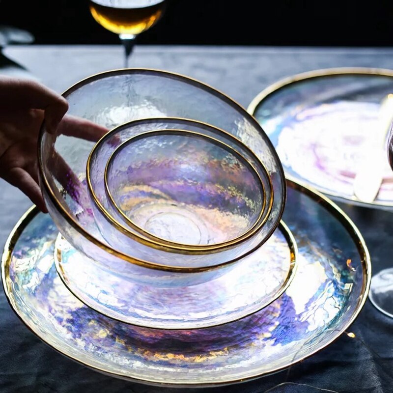 Iridescent dinnerware set best sale