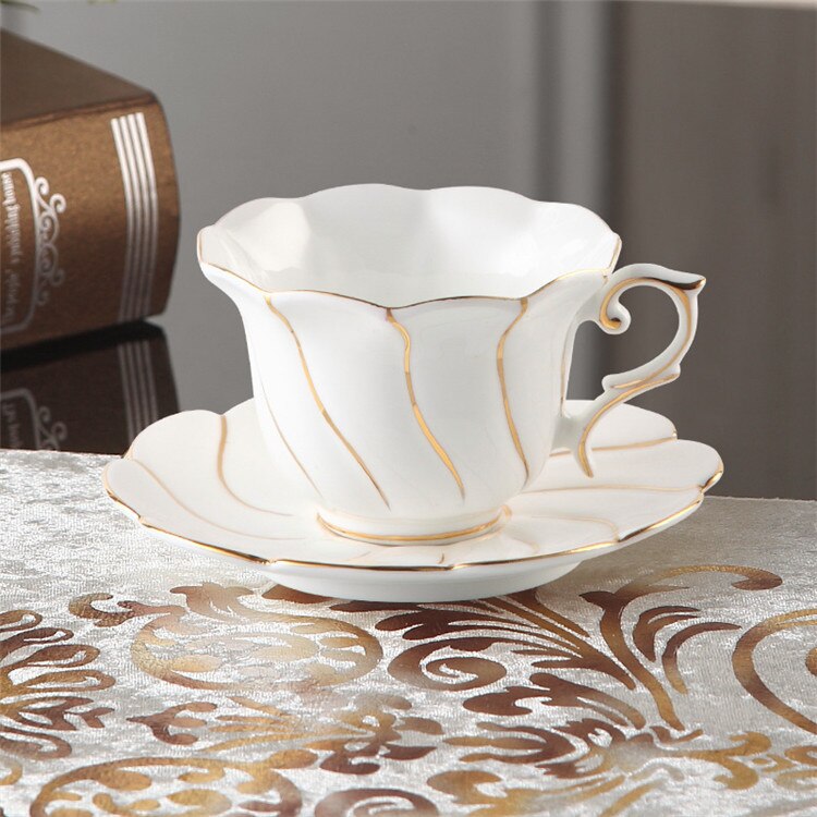 Benedicta Porcelain Gold Inlay Bone China Tea Set - Venetto Design 1Coffee Cup Venettodesign.com