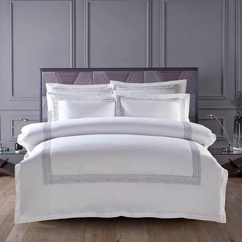 Abyad Hotel Stitch Egyptian Cotton Duvet Cover Set Duvet Cover Set - Venetto Design Venettodesign.com