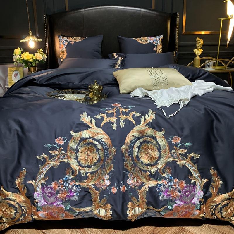 Leroux Egyptian Cotton Premium Embroidery Duvet Cover Set Duvet Cover Set - Venetto Design Venettodesign.com