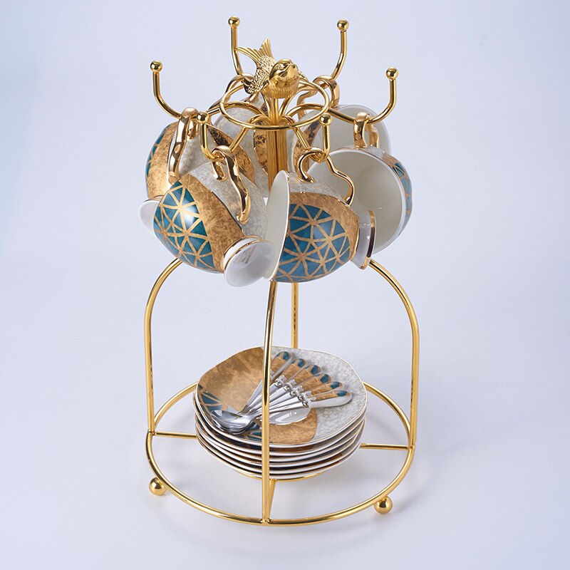 Agnessia Luxury Bone China Tea Cup Set - Venetto Design 6 Cup Set with Birdcage Venettodesign.com