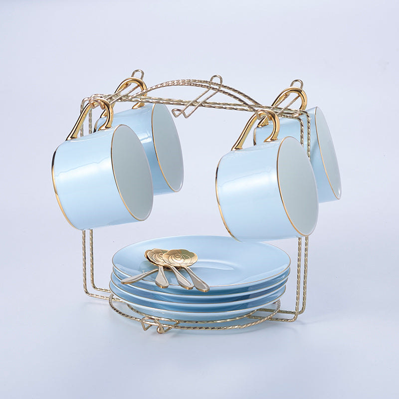 Madaluza Luxury Gold Blue Bone China Tea/Coffee Set - Venetto Design Venettodesign.com