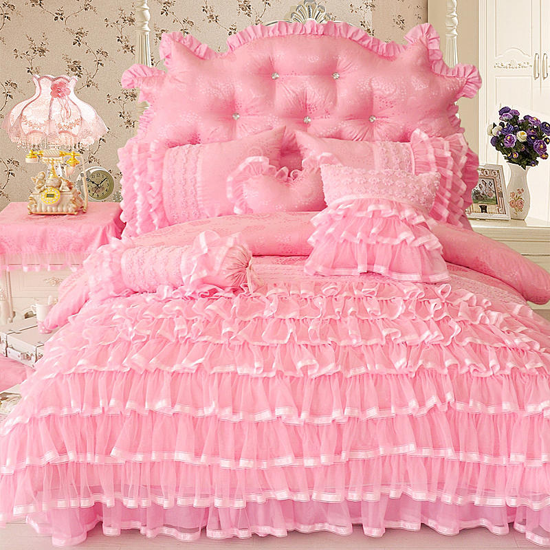 Aaliyah Triple Layered Ruffled Cotton And Lace Duvet Cover And Bed Skirt Set Duvet Cover Set - Venetto Design Venettodesign.com