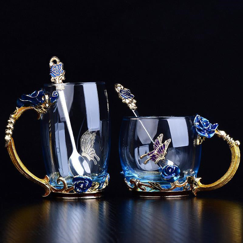 Blue Rose Cup, 6 High 400ml