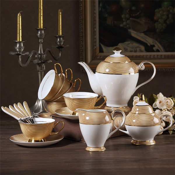 Palladio Luxury Gold Bone China Tea/Coffee Set - Venetto Design Venettodesign.com