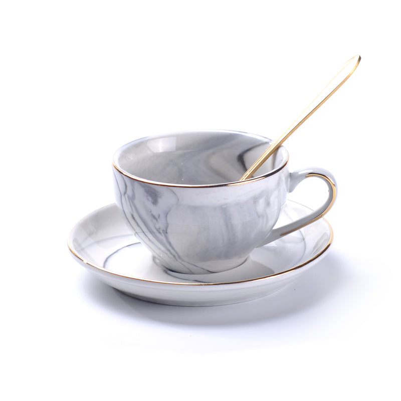 Rimiero Marbling Porcelain Tea/Coffee Set with Candle Warmer - Venetto Design Venettodesign.com