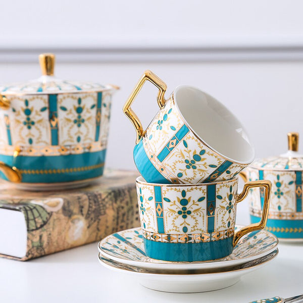 Tezzarina Porcelain Luxury Gold Bone China Tea and Coffee Set - Venetto Design Venettodesign.com