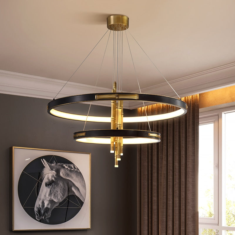 London Two-Tier Modern Rounded Metal Chandelier Chandelier - Venetto Design Venettodesign.com