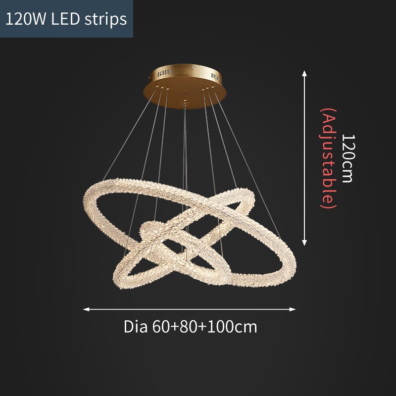 Jillian Sculptural LED Three Tier Crystal Chandelier Chandelier - Venetto Design Triple Round Dia60x80x100cm / Cool light 6000K Venettodesign.com