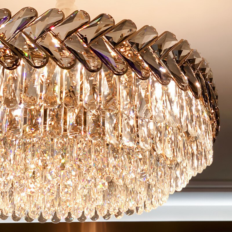 Ruby Three Tier Rounded Crystal Wrapped Chandelier Chandelier - Venetto Design Venettodesign.com