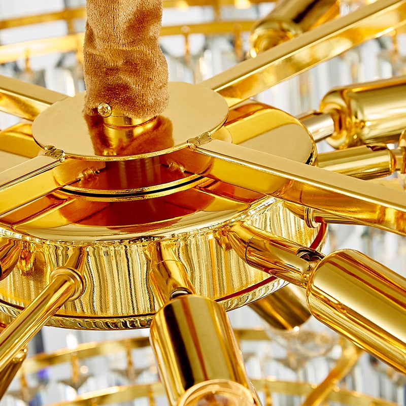 Luis Rounded Three-Tier Crystal Cut Edge Chandelier Chandelier - Venetto Design Venettodesign.com