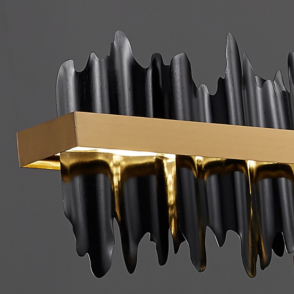 Danielle Modern Drip Wave Gold Bar Chandelier Chandelier - Venetto Design Venettodesign.com