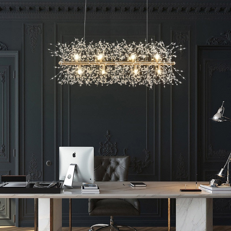 chandelierデスク Alice Dandelion Double-Sided Rectangle Crystal Chandelier