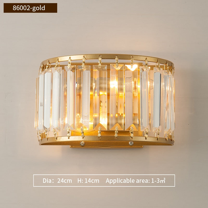 Isabella Beveled Crystal Half-Drum Wall Lamp Wall Lamp - Venetto Design Dia24cm H14cm-Gold / Warm White (2700-3500K) Venettodesign.com