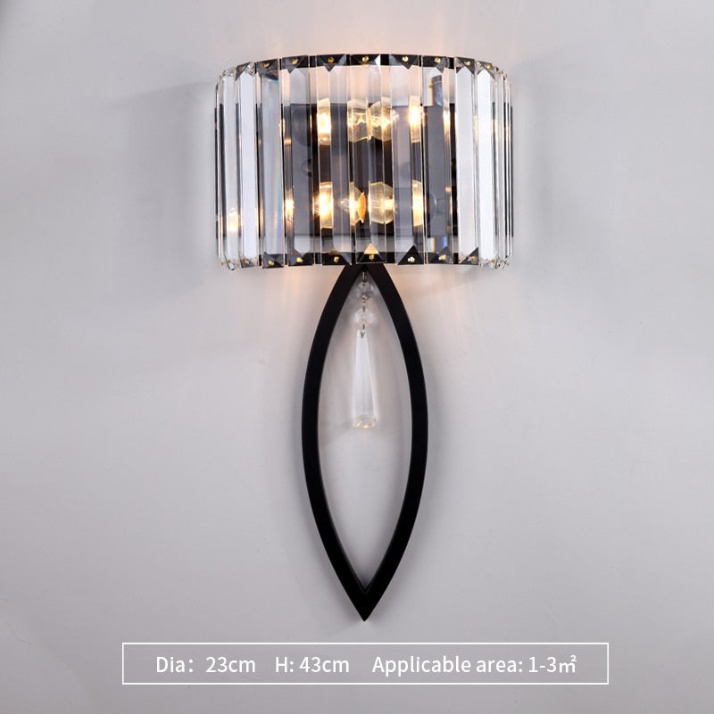 Isla Oval Cut Fluted Glass Wall Lamp Wall Lamp - Venetto Design Dia23cm H43cm-Black / Warm White (2700-3500K) Venettodesign.com