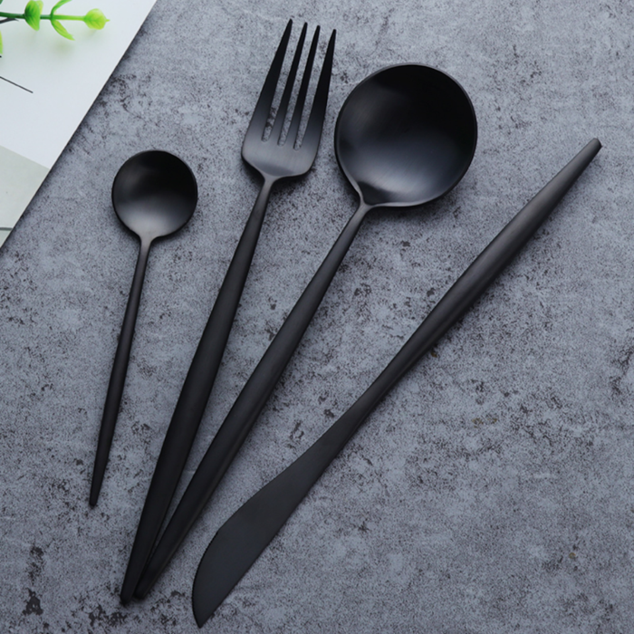 Arya Black Cutlery Set Cutlery - Venetto Design Venettodesign.com