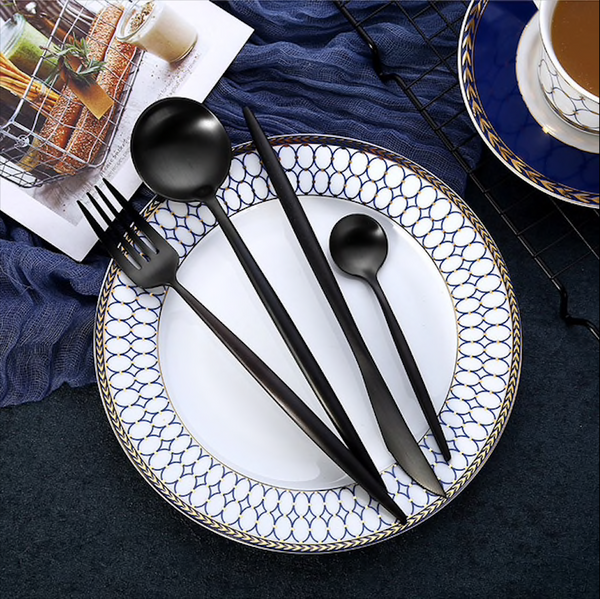 Arya Black Cutlery Set Cutlery - Venetto Design Venettodesign.com