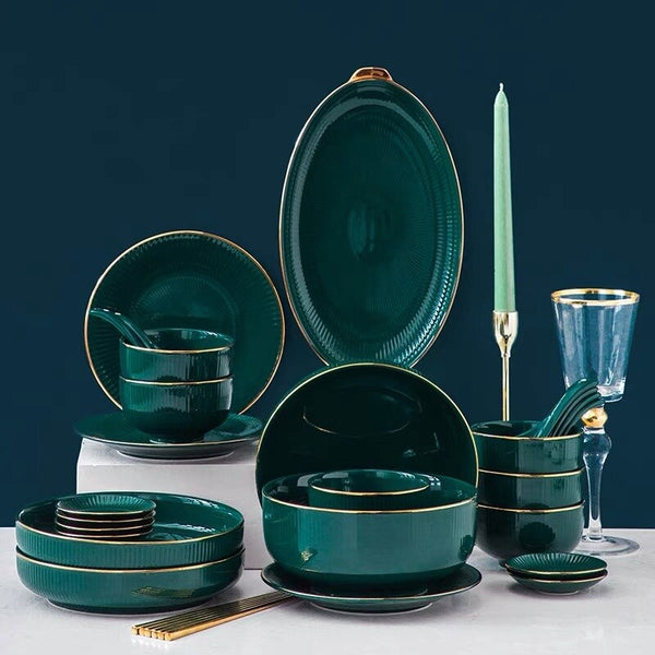 Ocula Green Luxury Dinnerware Set Plate - Venetto Design Venettodesign.com
