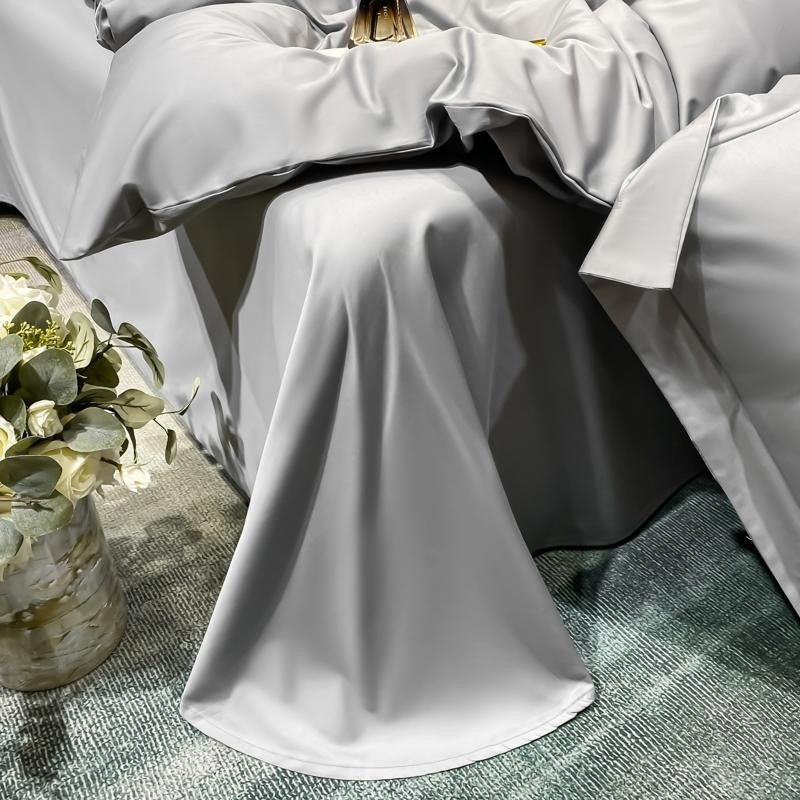 Neo Light Grey Silky Cotton Duvet Cover Set Duvet Cover Set - Venetto Design Venettodesign.com