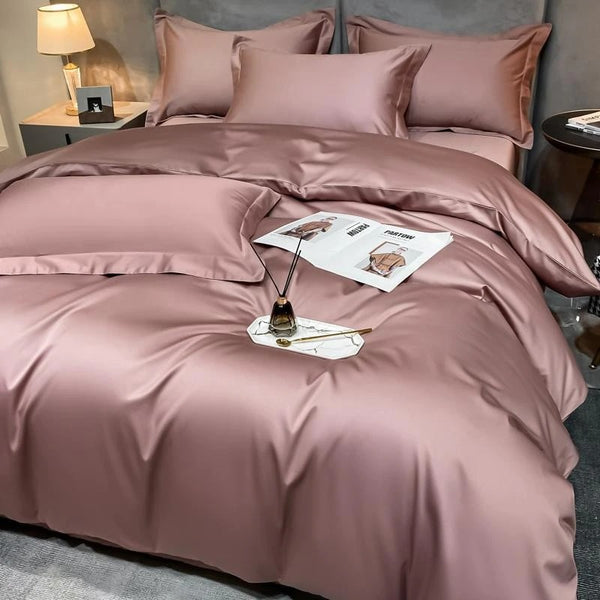 Neo Rosy Brown Cotton Duvet Cover Set Duvet Cover Set - Venetto Design Venettodesign.com