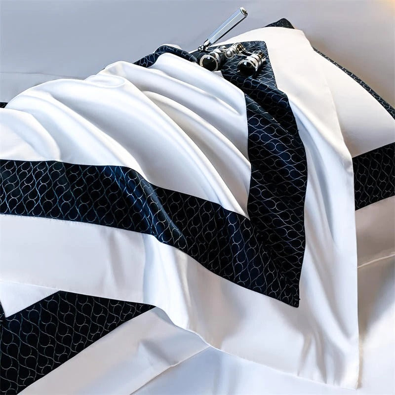 Sablier White Luxury Egyptian Cotton Duvet Cover Set Duvet Cover Set - Venetto Design Venettodesign.com