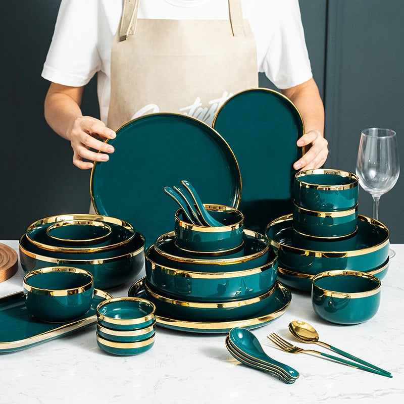 Verde Emerald Green Luxury Dinnerware Set Plate - Venetto Design Venettodesign.com