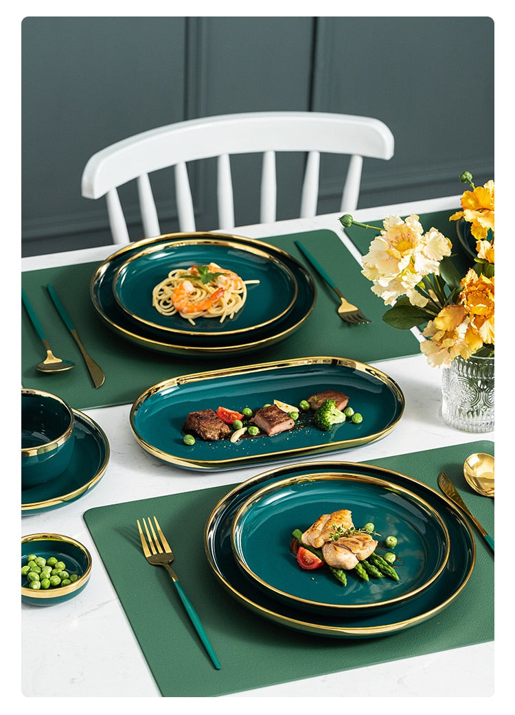 Verde Emerald Green Luxury Dinnerware Set Plate - Venetto Design Venettodesign.com