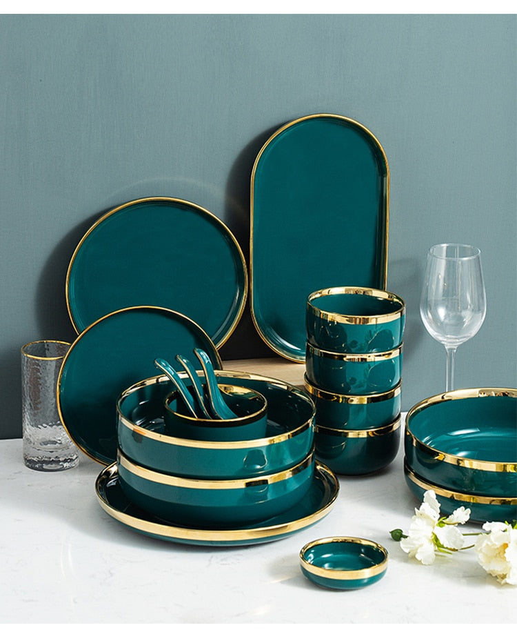 Verde Emerald Green Luxury Dinnerware Set