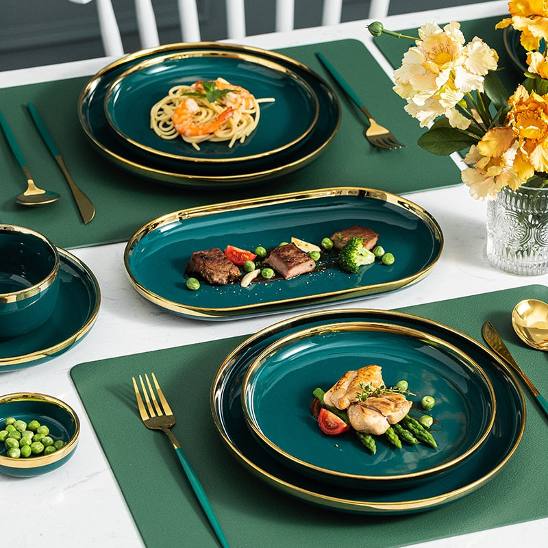 Verde Emerald Green Luxury Dinnerware Set Plate - Venetto Design Venettodesign.com